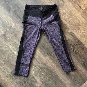 Purple and black leggings